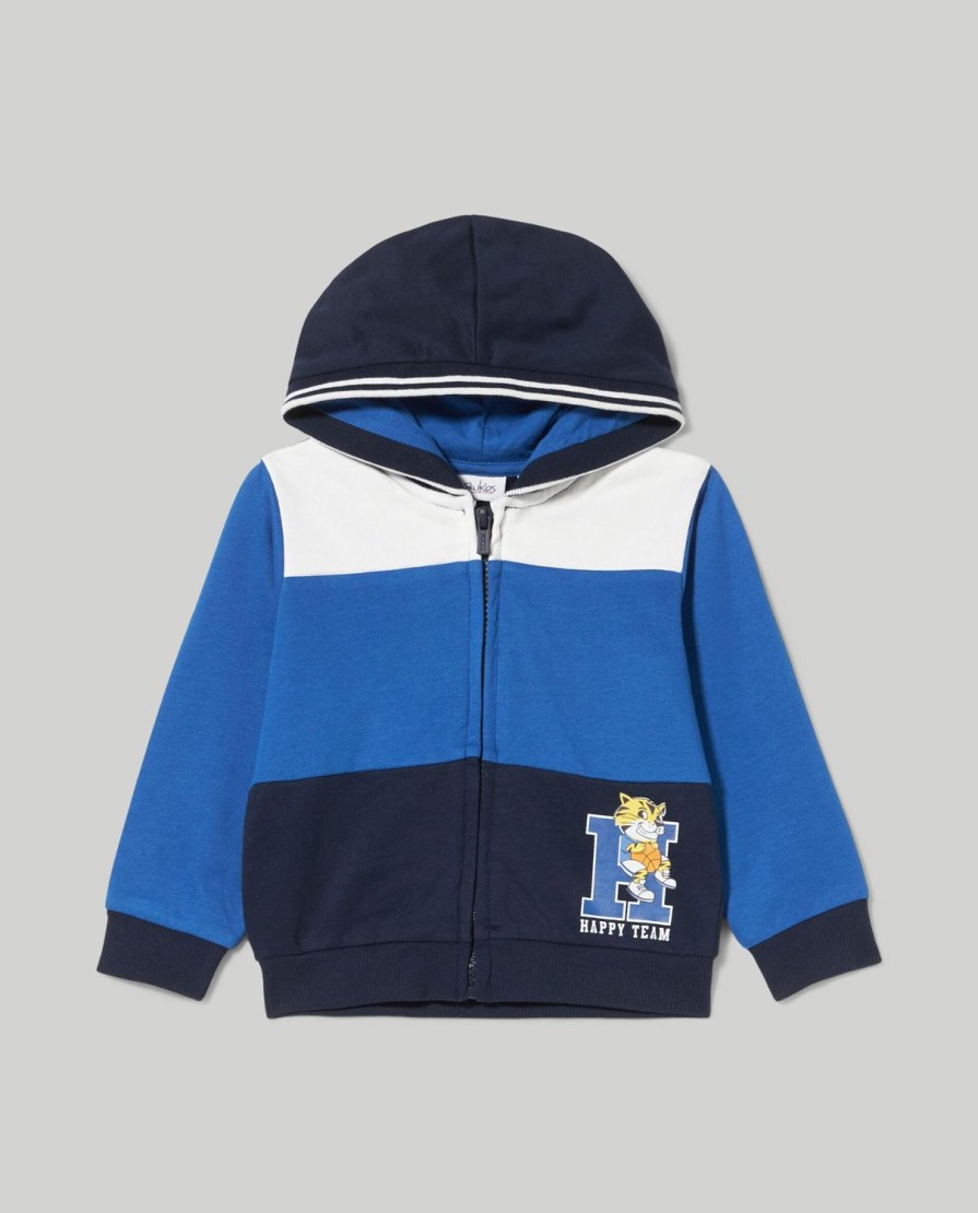 Neonato 9-36 Mesi Blukids Felpe | Felpa Full Zip Con Cappuccio Neonato