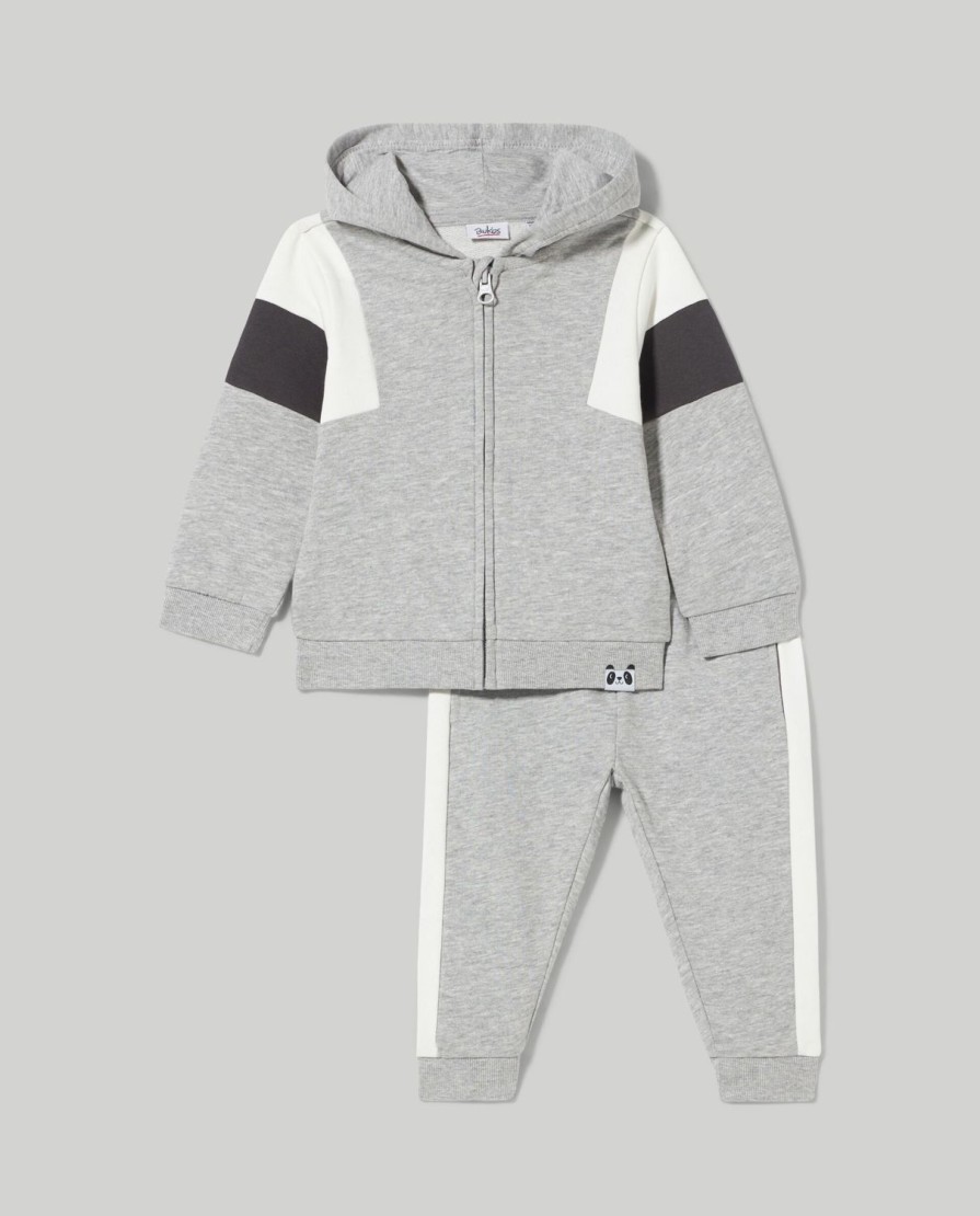 Neonato 9-36 Mesi Blukids Completini | Jogging Set In Felpa Di Cotone Neonato