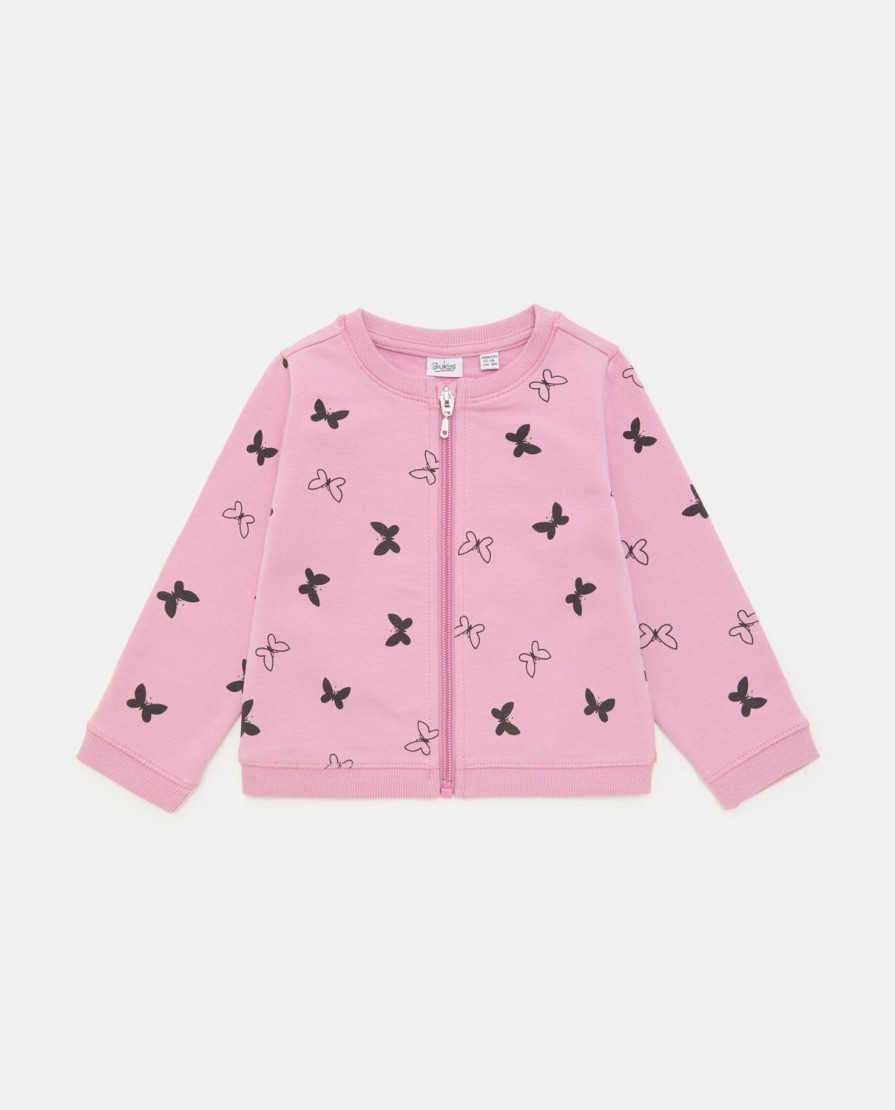 Neonata 9-36 Mesi Blukids Maglioncini | Felpa Girocollo Full Zip In Cotone Elasticizzato Neonata