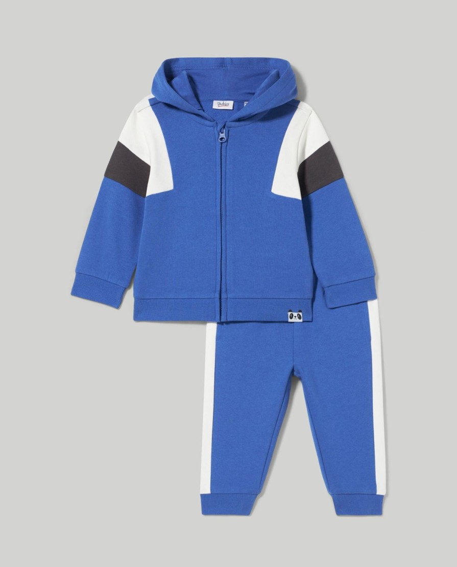 Neonato 9-36 Mesi Blukids Completini | Jogging Set In Felpa Di Cotone Neonato