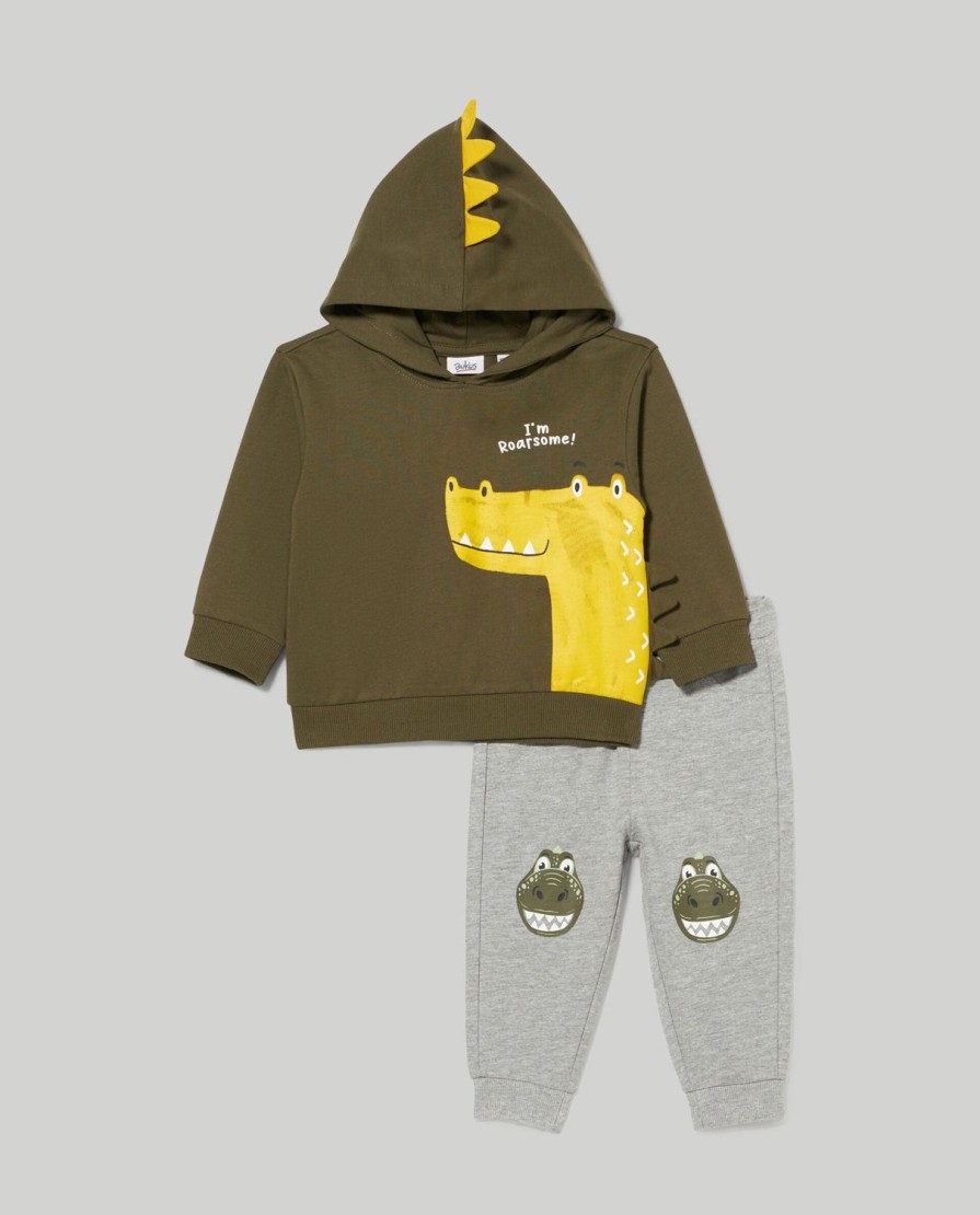 Neonato 9-36 Mesi Blukids Completini | Jogging Set In Puro Cotone Con Applicazioni 3D Neonato