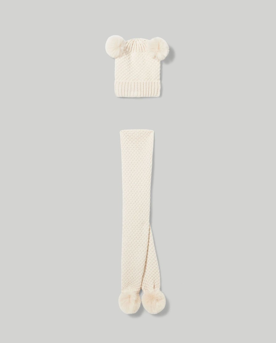 Bambini Blukids Set Bambina | Set Berretto + Sciarpa In Tricot