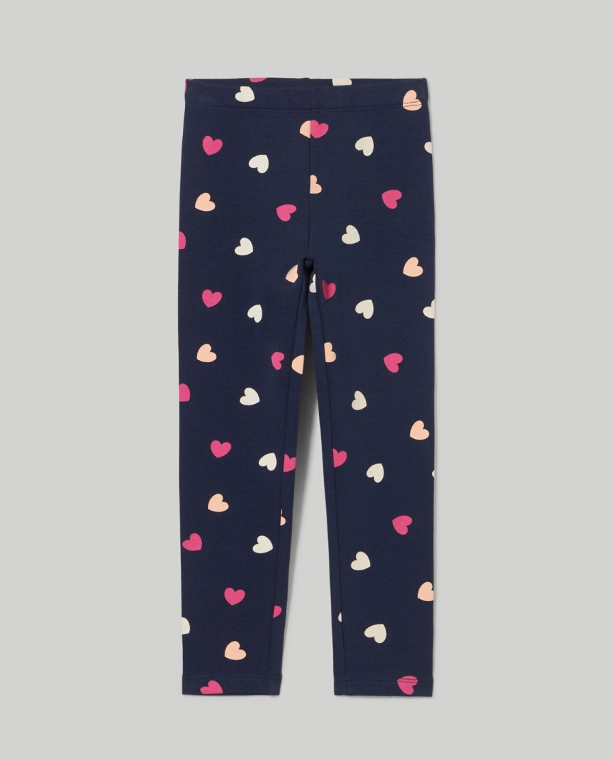 Bambini Blukids Jeans E Pantaloni | Leggings In Felpa Di Cotone Elasticizzato Bambina