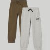 Ragazzi Blukids Jeans E Pantaloni | Pack 2 Joggers In Felpa Di Cotone Ragazzo