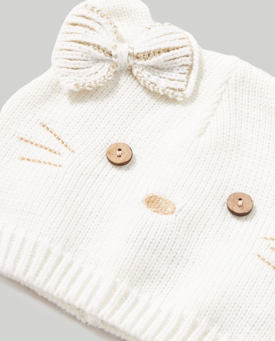 Neonata 9-36 Mesi Blukids Cappellini E Berretti | Berretto In Tricot Con Ricami Neonata