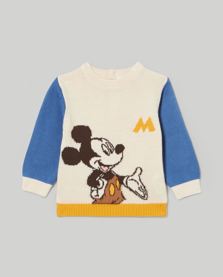 Neonato 9-36 Mesi Blukids Disney | Maglione In Tricot Intarsiato Neonato