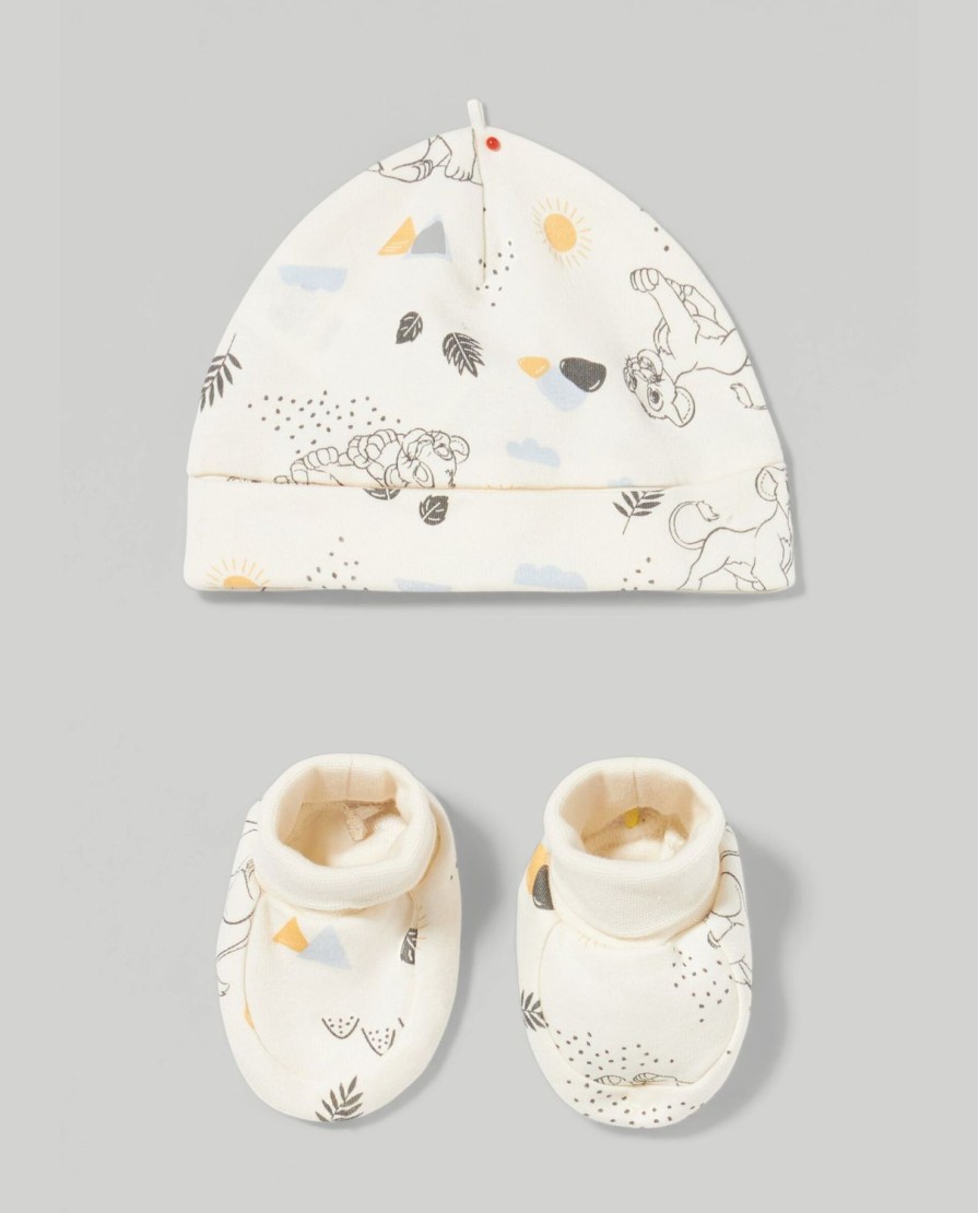 Nascita Blukids Accessori | Set Scarpine + Berretto In Puro Cotone Neonato