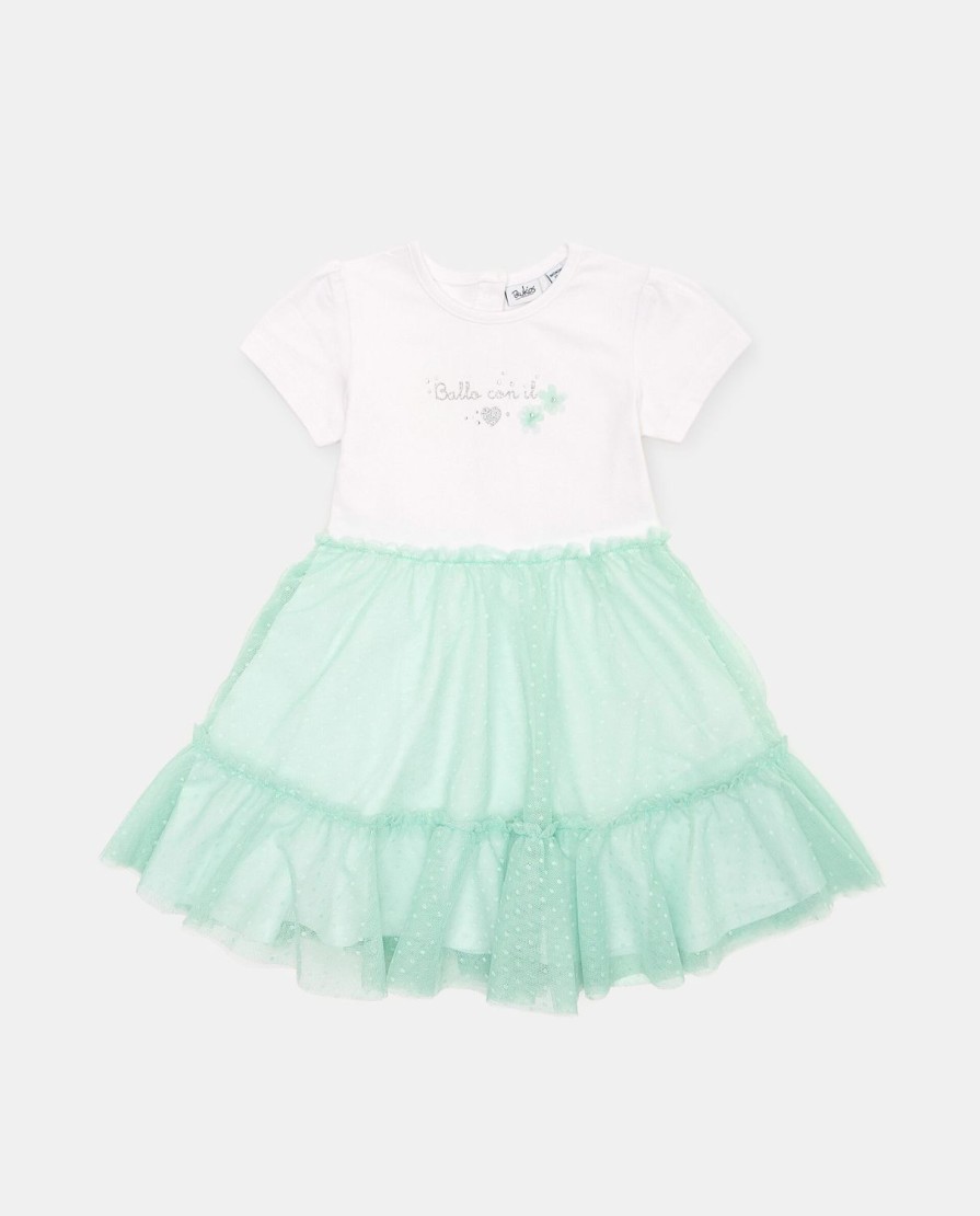 Neonata 9-36 Mesi Blukids Vestitini | Vestito Con Gonna In Tulle In Cotone Elasticizzato Neonata