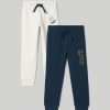 Bambini Blukids Jeans E Pantaloni | Pack 2 Joggers In Puro Cotone Bambino