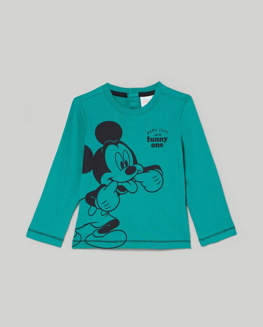 Neonato 9-36 Mesi Blukids Disney | T-Shirt In Puro Cotone Con Stampa E Ricami Neonato