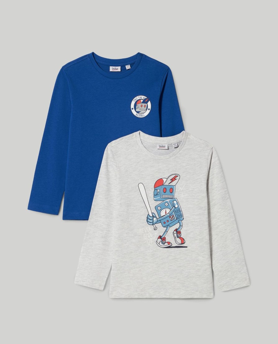 Bambini Blukids Magliette | Pack 2 T-Shirt In Cotone Bambino