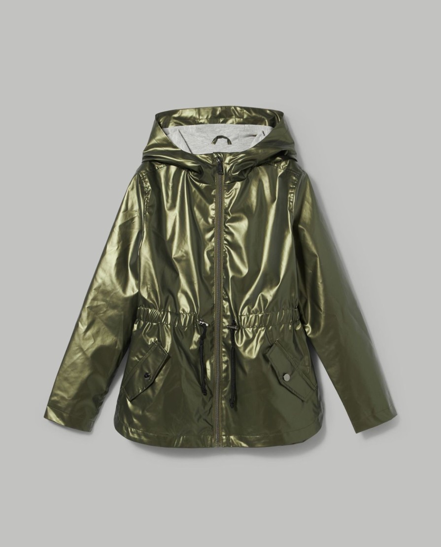 Ragazzi Blukids Cappotti | Parka In Nylon Con Effetto Operato Ragazza