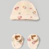 Nascita Blukids Completini | Set Scarpine + Berretto In Ciniglia Neonata