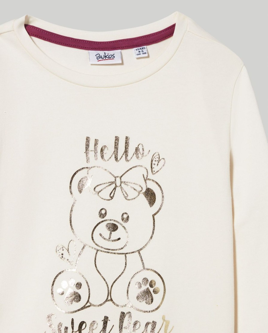 Bambini Blukids Magliette | T-Shirt A Maniche Lunghe In Cotone Elasticizzato Bambina