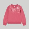 Bambini Blukids Felpe | Felpa In Cotone Garzato Con Paillettes Bambina