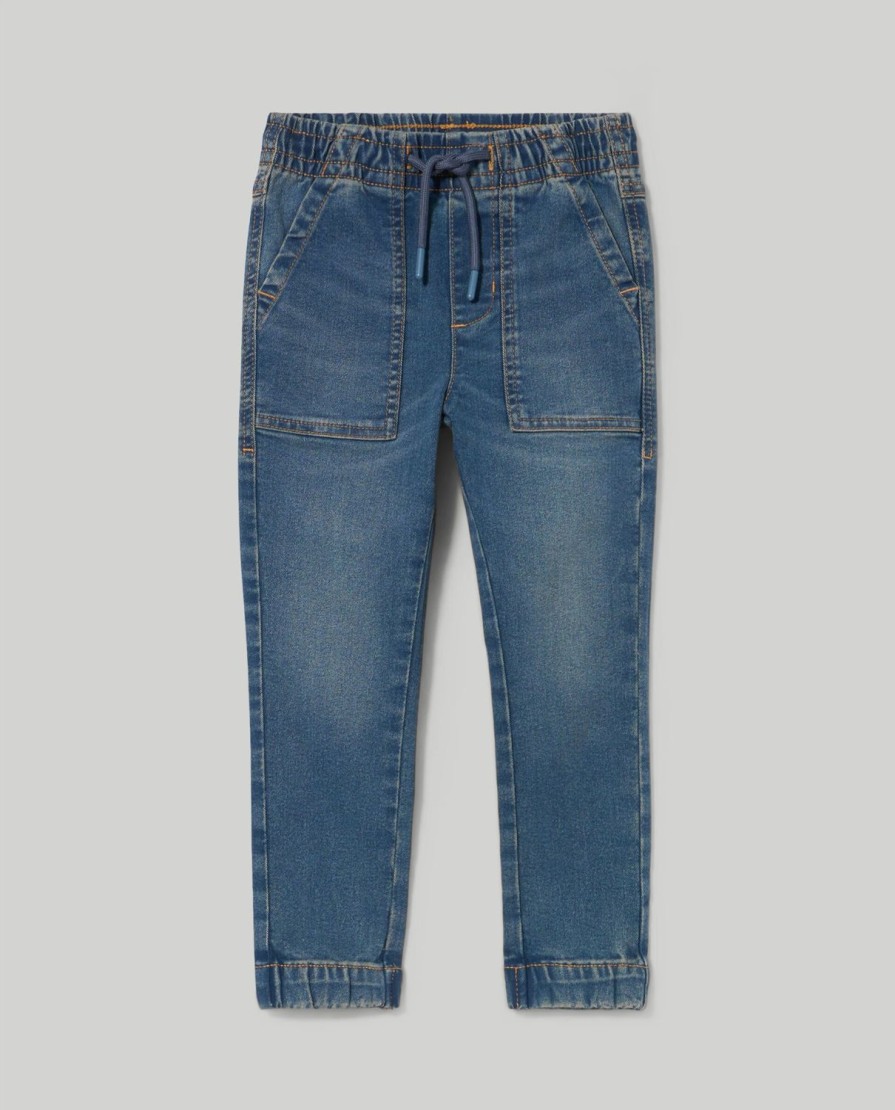 Bambini Blukids Jeans E Pantaloni | Joggers In Denim Stretch Bambino