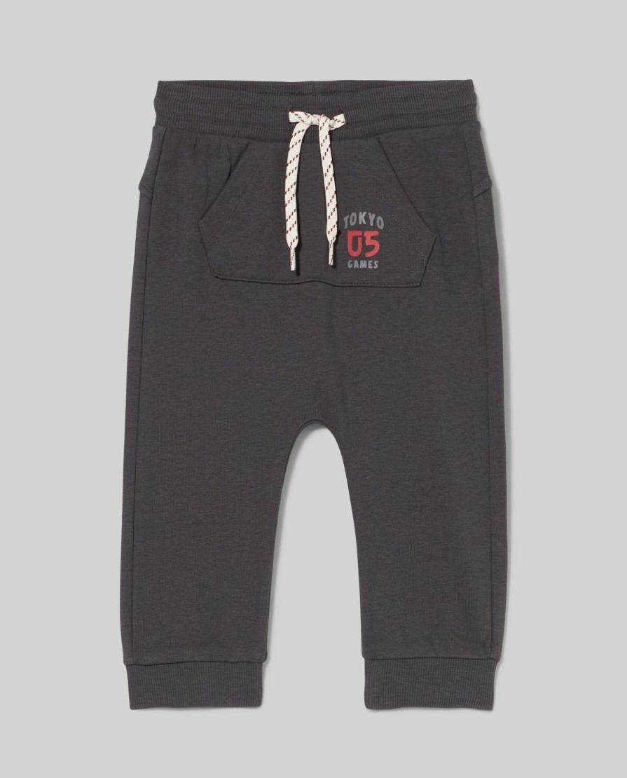 Neonato 9-36 Mesi Blukids Pantaloni E Jeans | Jogger In Puro Cotone Neonato