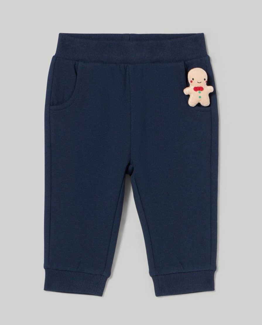 Neonato 9-36 Mesi Blukids Pantaloni E Jeans | Pantaloni In Felpa Di Puro Cotone Neonato