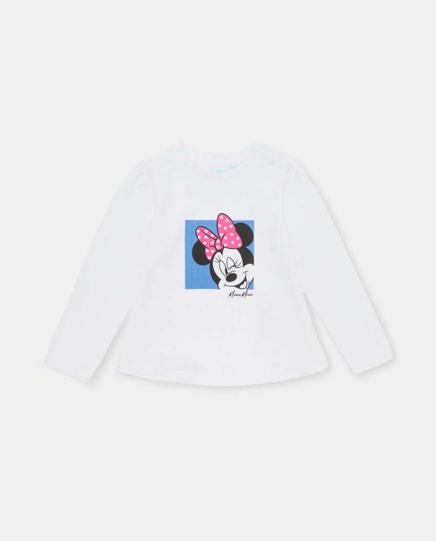 Neonata 9-36 Mesi Blukids Magliette | Maglietta Con Stampa Minnie In Cotone Elasticizzato Neonata