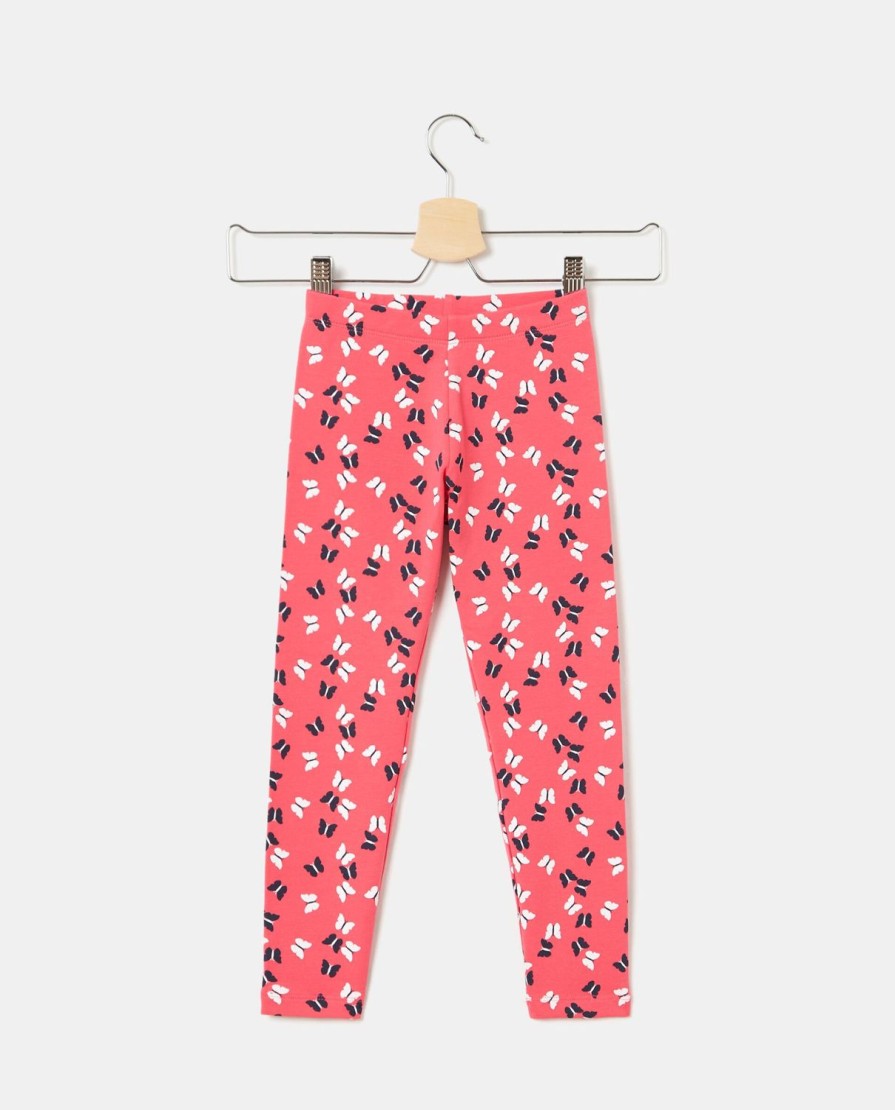 Bambini Blukids Jeans E Pantaloni | Leggings A Fantasia Farfalle In Cotone Elasticizzato Bambina