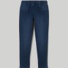 Bambini Blukids Jeans E Pantaloni | Treggings In Felpa Denim Con Filo Lurex Bambina