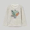 Bambini Blukids Magliette | T-Shirt In Puro Cotone Melange Con Stampa Bambino