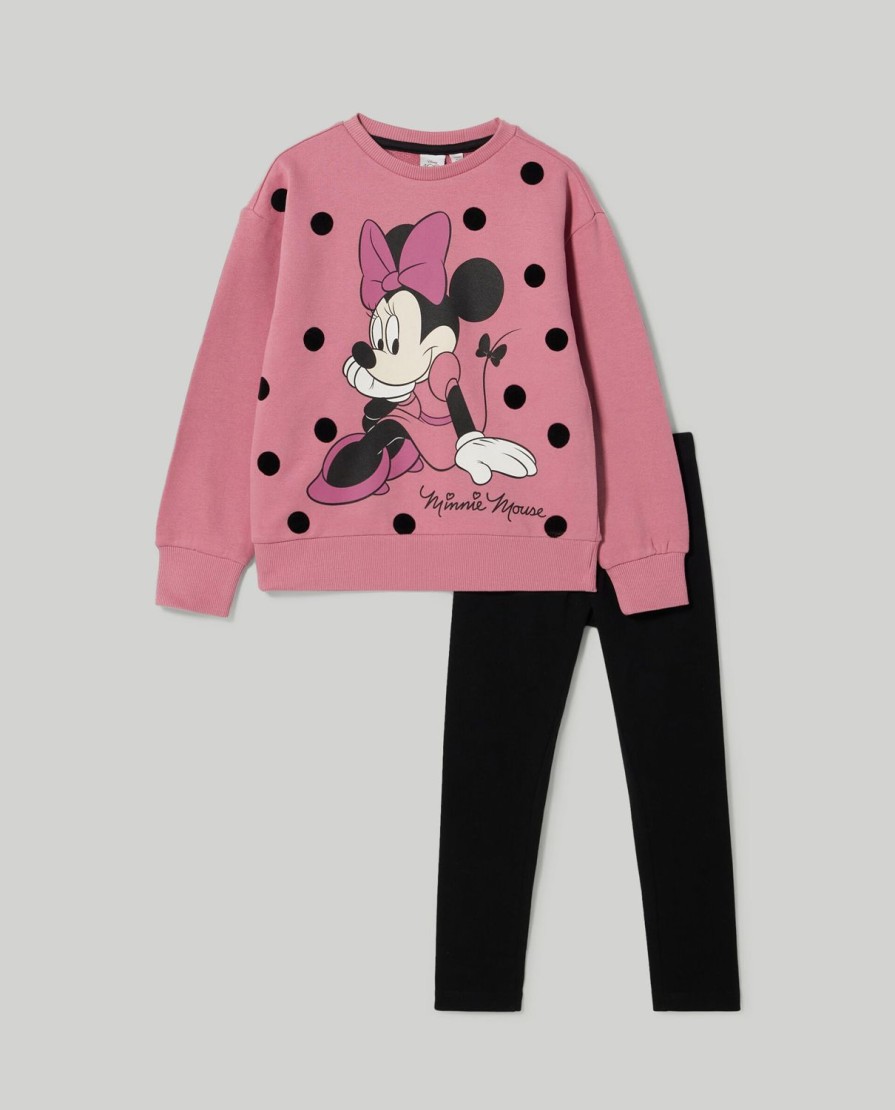 Bambini Blukids Set Bambina | Jogging Set In Cotone Con Stampa Disney Bambina