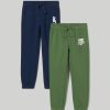 Bambini Blukids Jeans E Pantaloni | Pack 2 Joggers In Puro Cotone Bambino