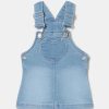 Neonata 9-36 Mesi Blukids Vestitini | Salopette In Denim Di Felpa Neonata