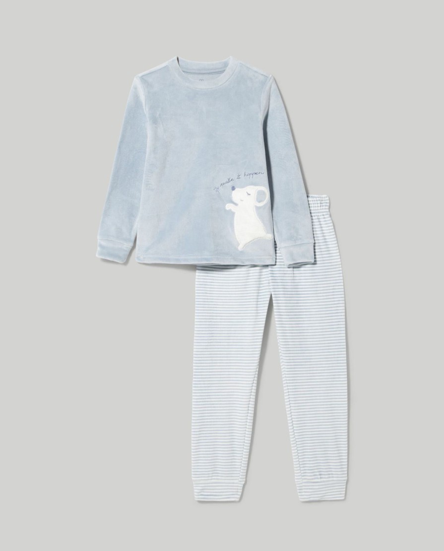 Bambini Blukids Pigiami | Set Pigiama Lungo In Velour Bambina