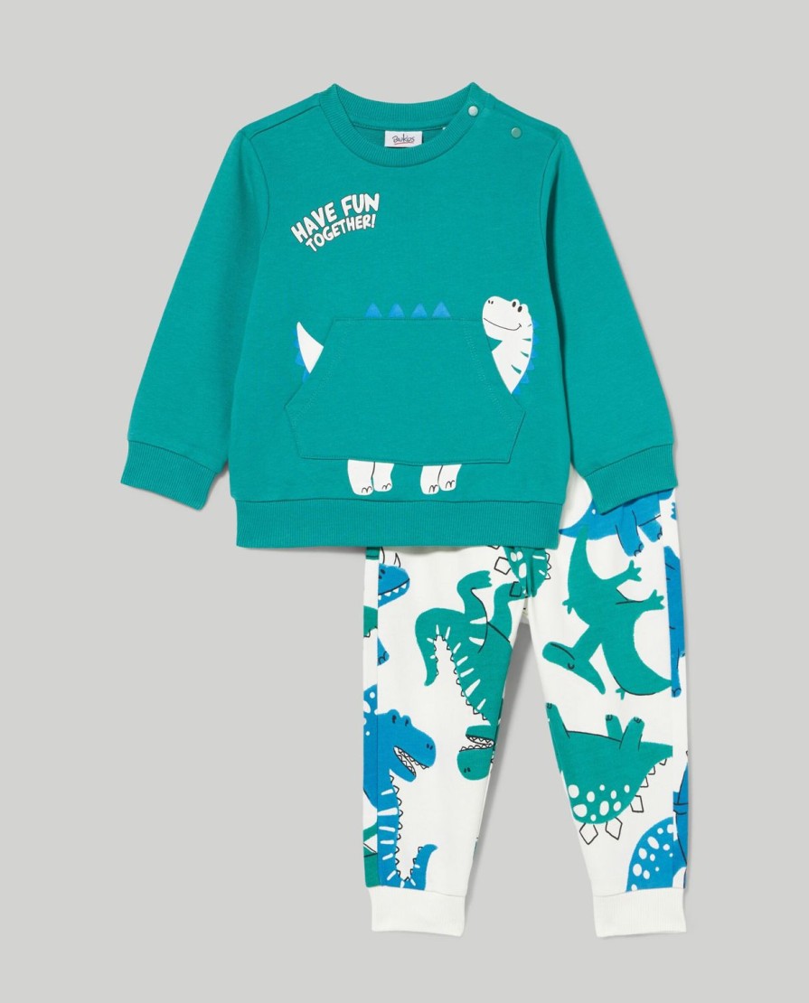 Neonato 9-36 Mesi Blukids Completini | Jogging Set In Puro Cotone Neonato