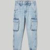 Bambini Blukids Jeans E Pantaloni | Cargo In Denim Di Puro Cotone Bambino