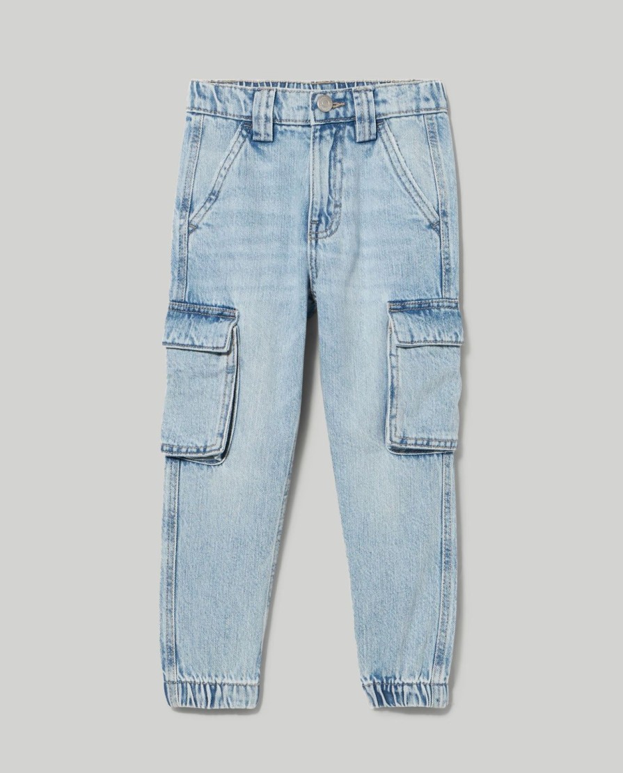 Bambini Blukids Jeans E Pantaloni | Cargo In Denim Di Puro Cotone Bambino