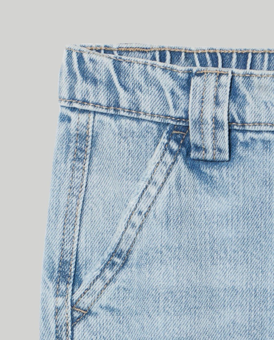 Bambini Blukids Jeans E Pantaloni | Cargo In Denim Di Puro Cotone Bambino