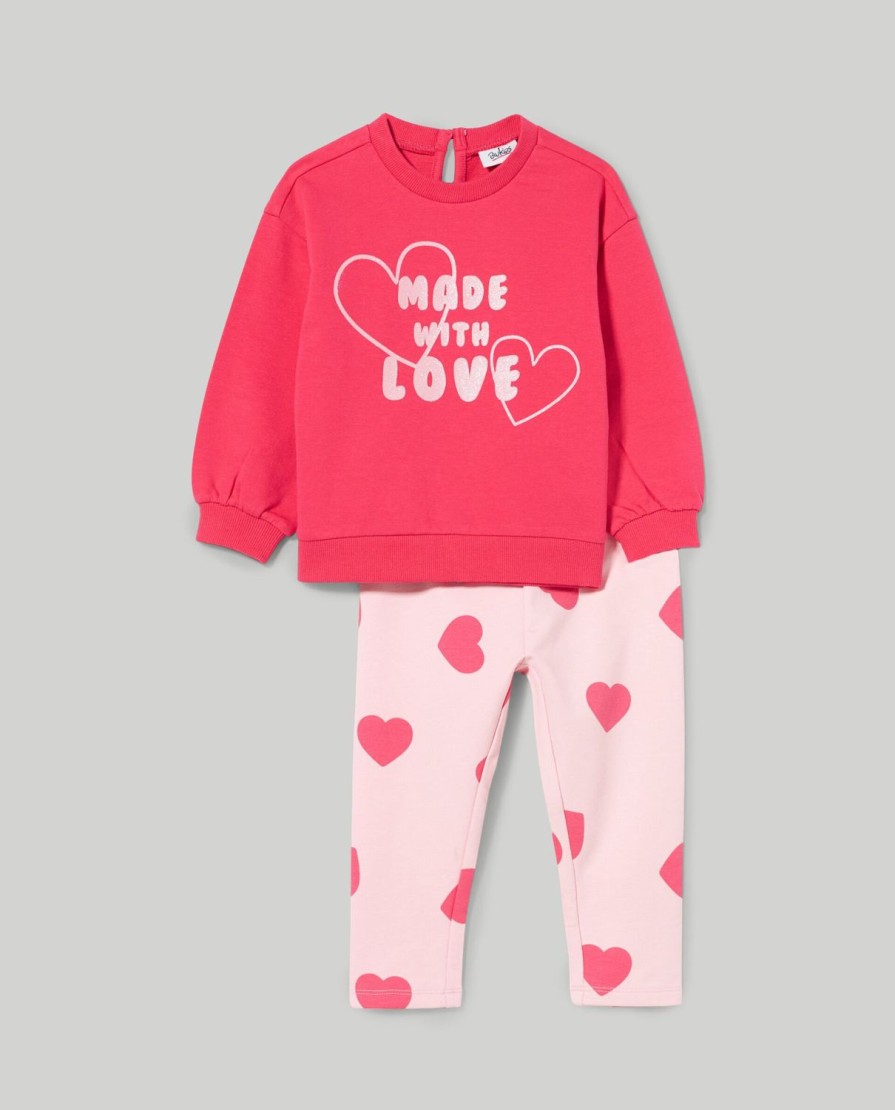 Neonata 9-36 Mesi Blukids Completini | Jogging Set In Cotone Elasticizzato Neonata