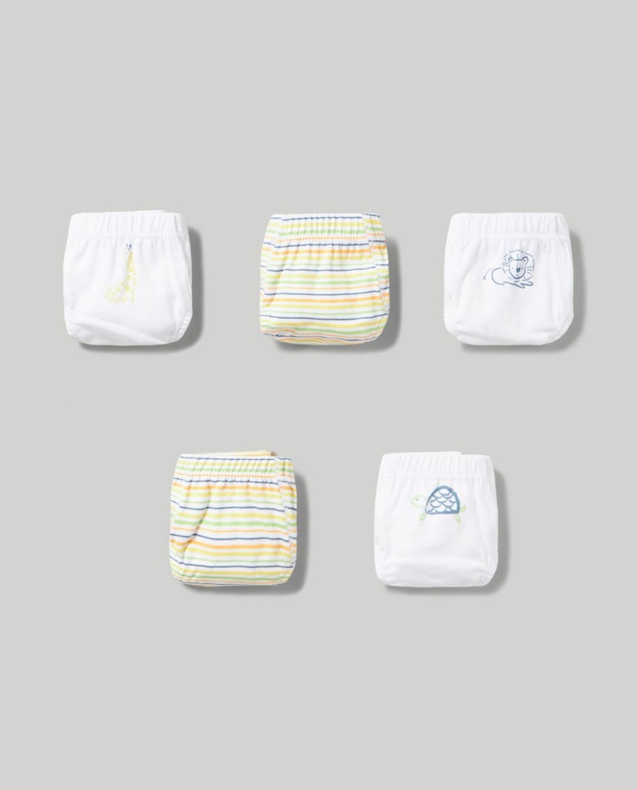 Neonato 9-36 Mesi Blukids Intimo | Pack 5 Slip In Puro Cotone Neonato