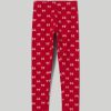 Bambini Blukids Leggings | Leggings In Felpa Garzata Con Stampa Bambina