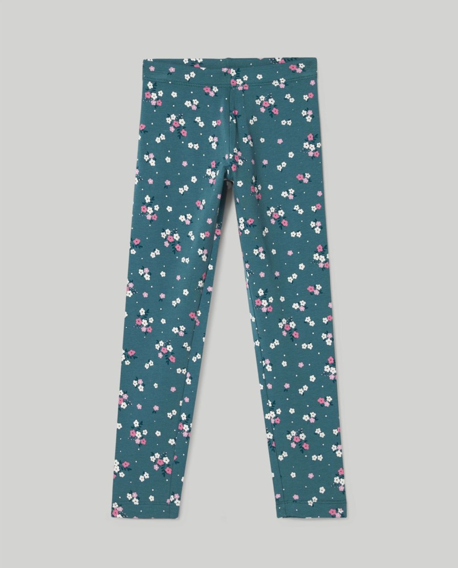 Bambini Blukids Leggings | Leggings In Cotone Elasticizzato E Stampa Bambina