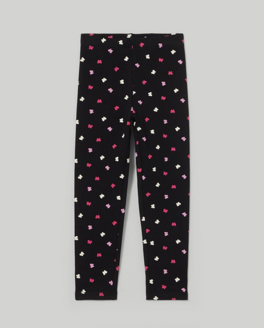 Bambini Blukids Jeans E Pantaloni | Leggings In Felpa Elasticizzata Stampati Bambina