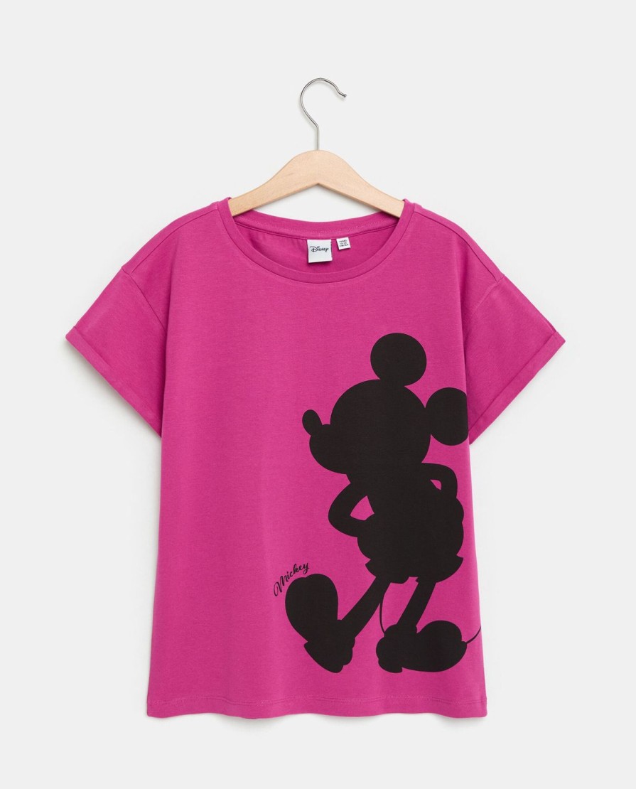 Ragazzi Blukids Magliette | T-Shirt Con Stampa Mickey In Cotone Elasticizzato Ragazza