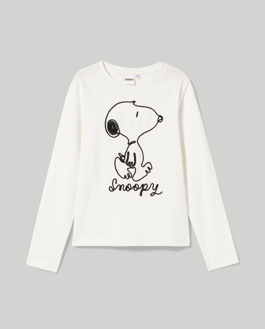 Ragazzi Blukids Magliette | T-Shirt Con Ricamo Snoopy Ragazza