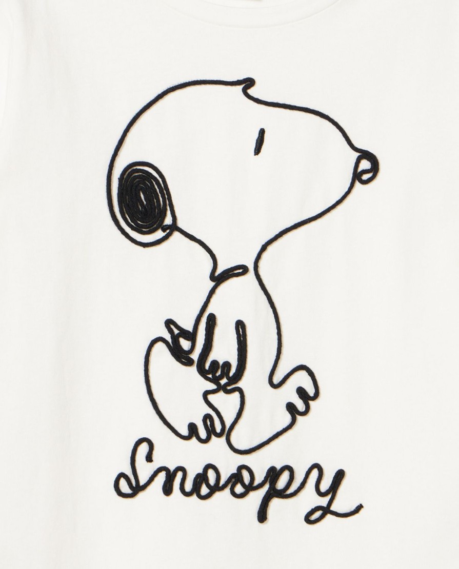 Ragazzi Blukids Magliette | T-Shirt Con Ricamo Snoopy Ragazza