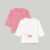 Neonato 9-36 Mesi Blukids Magliette | Pack 2 T-Shirt In Interlock Di Puro Cotone Neonata