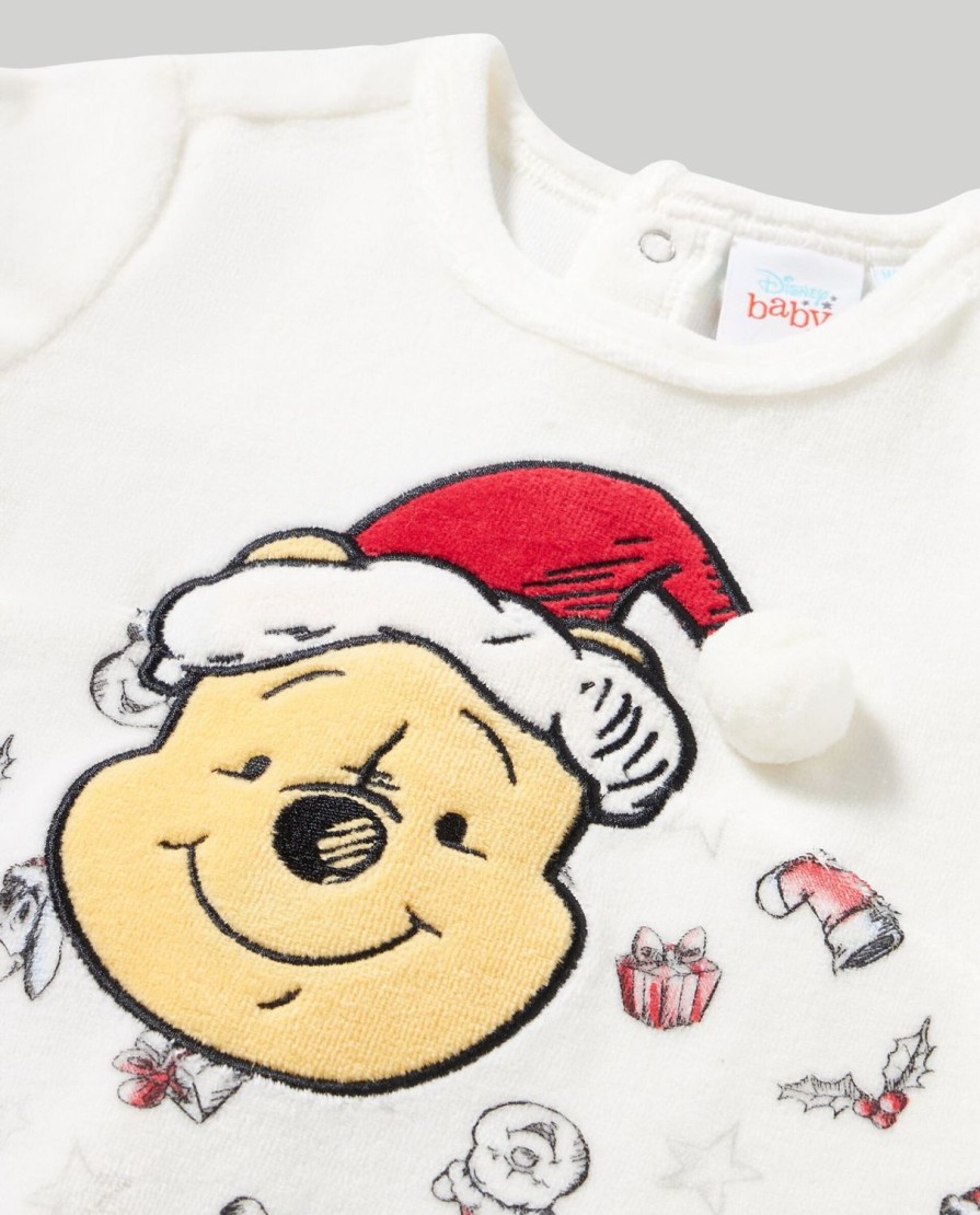 Nascita Blukids Tutine | Tutina Con Piede Velour E Ricamo Natalizio Neonato