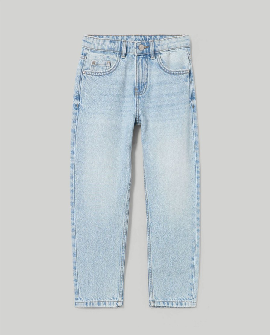 Ragazzi Blukids Jeans E Pantaloni | Denim In Puro Cotone Mom Fit Ragazza