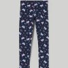 Bambini Blukids Leggings | Leggings In Cotone Elasticizzato E Stampa Bambina