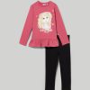 Bambini Blukids Set Bambina | Jogging Set In Felpa Garzata Di Cotone Bambina