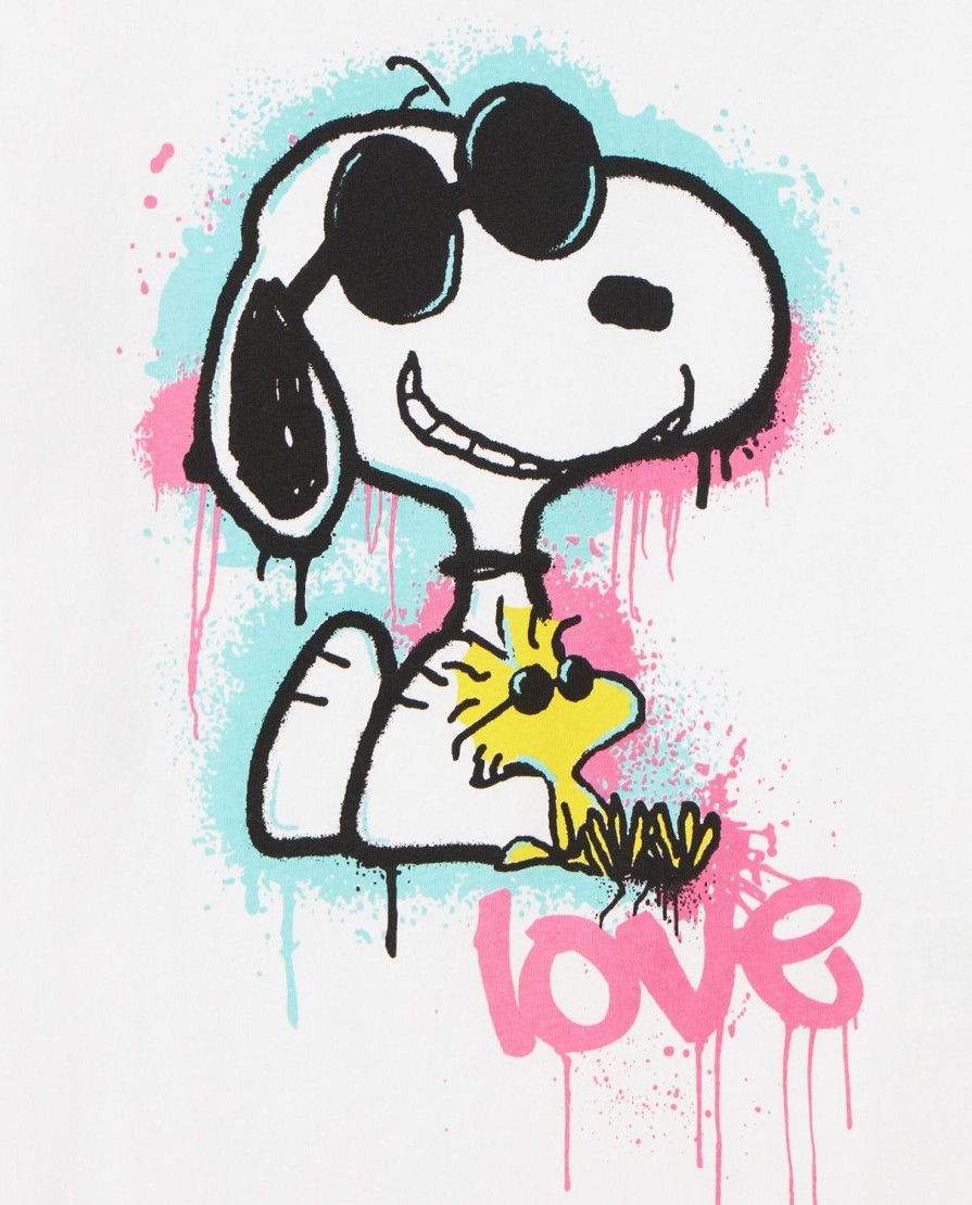 Ragazzi Blukids Magliette | T-Shirt Peanuts In Puro Cotone Ragazza