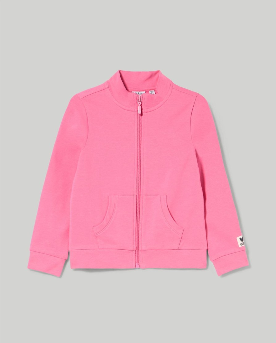 Bambini Blukids Felpe | Felpa Full Zip A Collo Alto Bambina