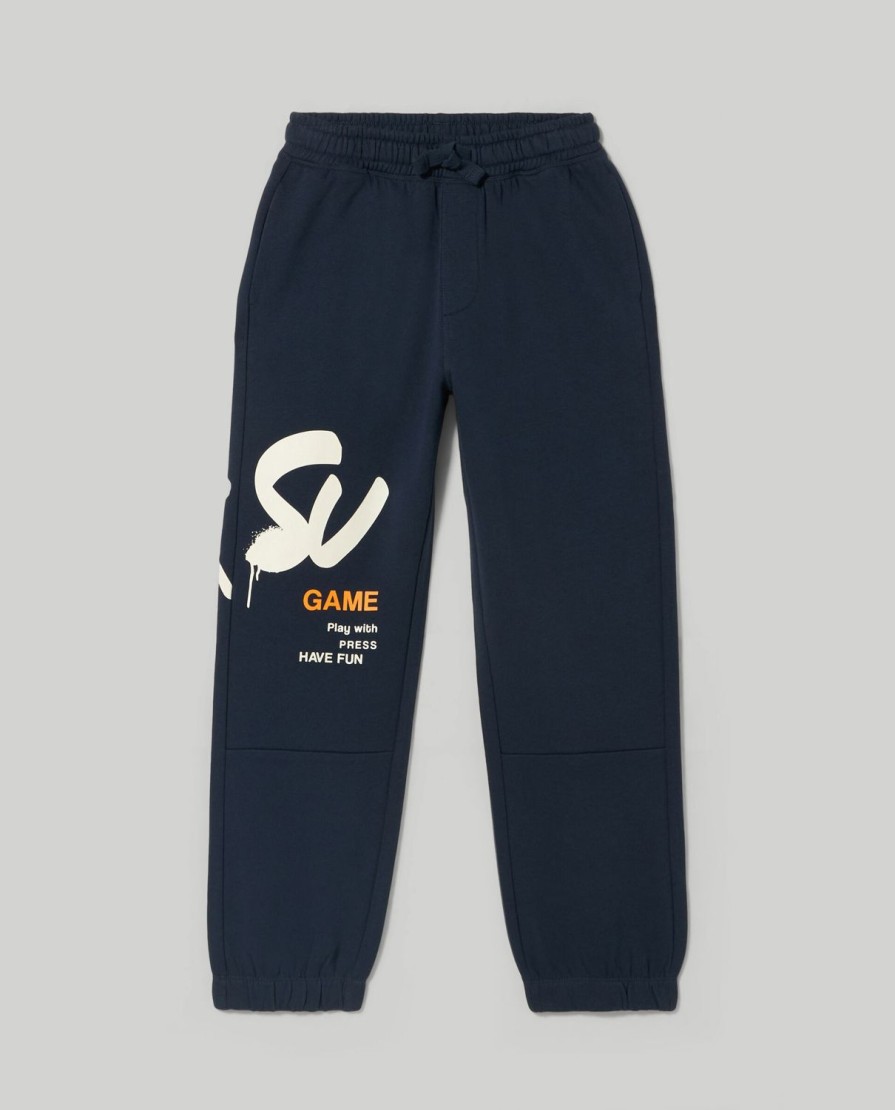 Ragazzi Blukids Jeans E Pantaloni | Joggers In Felpa Di Puro Cotone Ragazzo